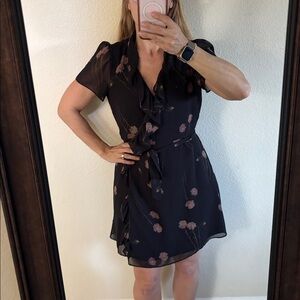 Madewell Black Floral Mini Dress